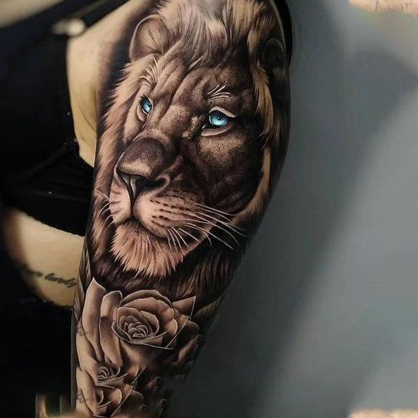 Tattoo cung sư tử kín bắp tay siêu đẹp