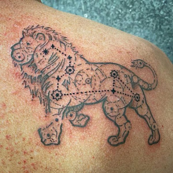 Tattoo cung sư tử linh vật
