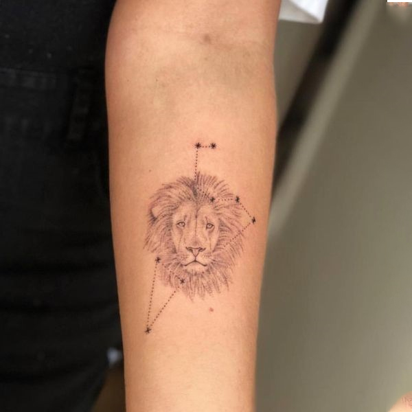 Tattoo cung sư tử mini chất