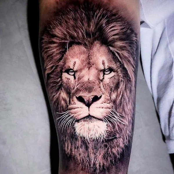 Tattoo cung sư tử đùi siêu chất