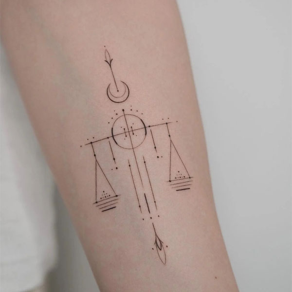 Tattoo cung thiên bình đơn giản