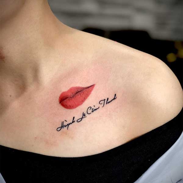 Tattoo đôi môi đẹp cho nữ