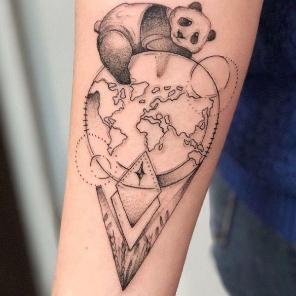 Tattoo gấu trúc chất ở tay