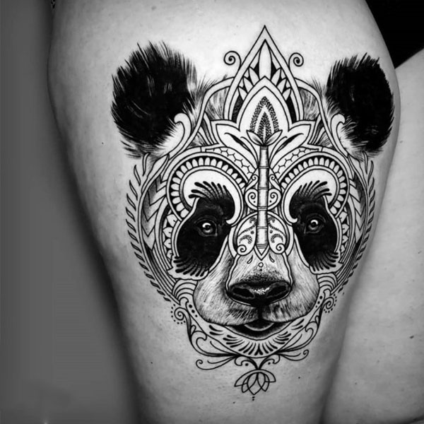 Tattoo gấu trúc họa tiết
