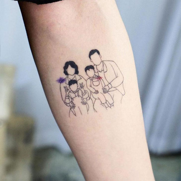 Tattoo gia đình 4 người mini