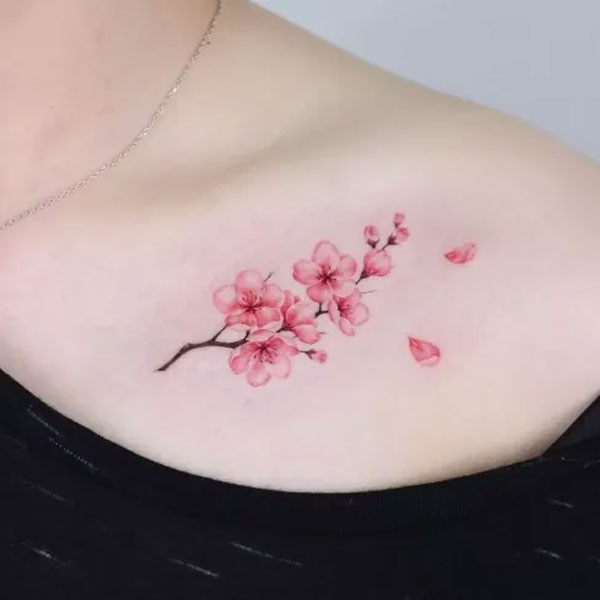 Tattoo hoa đào cho nữ đẹp