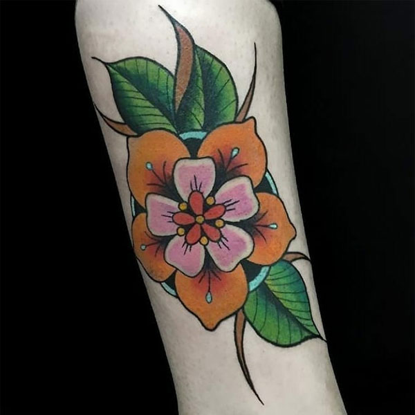 Tattoo hoa đào cực đẹp