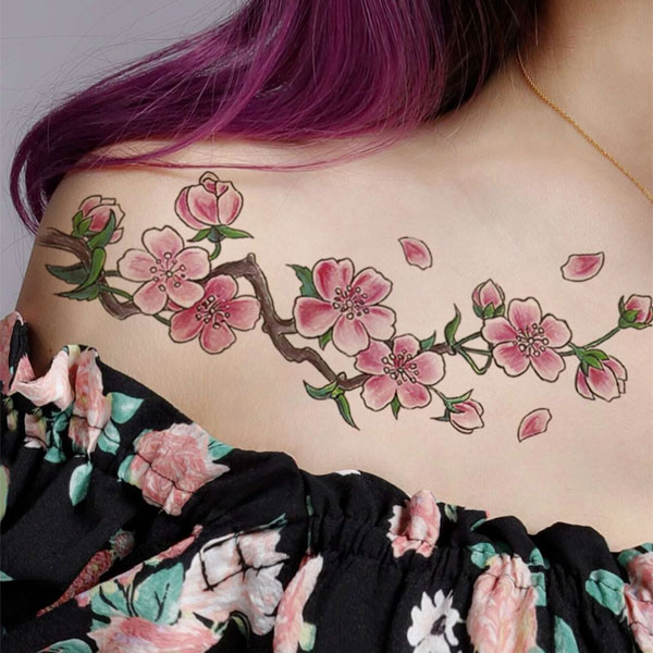 Tattoo hoa đào đẹp