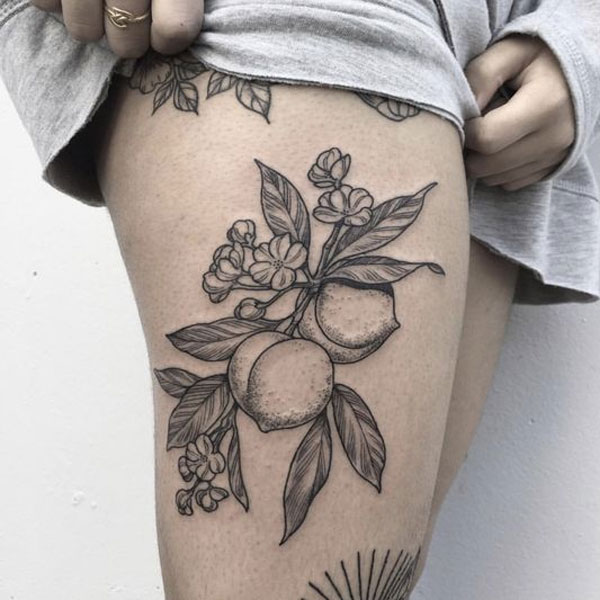 Tattoo hoa đào đơn giản đẹp