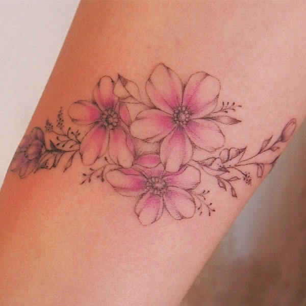 Tattoo hoa đào đơn giản siêu đẹp