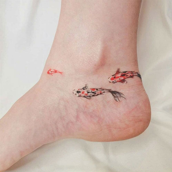 Tattoo mệnh mộc mini cá chép