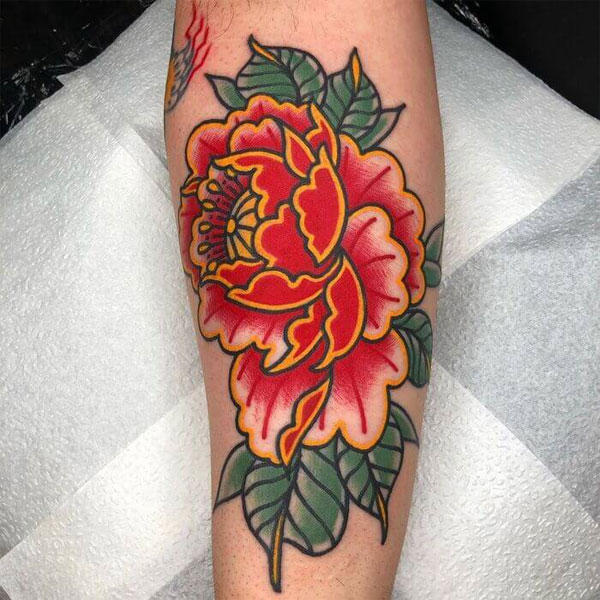 Tattoo mệnh thổ hoa hồng chất