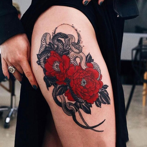Tattoo mệnh thổ hoa hồng siêu đẹp