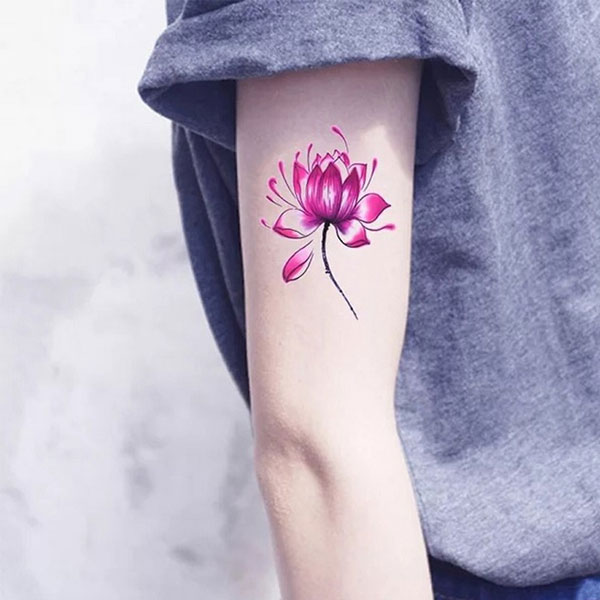 Tattoo mệnh thổ hoa sen cực đẹp