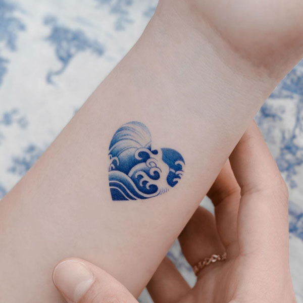 Tattoo mệnh thủy trái tim