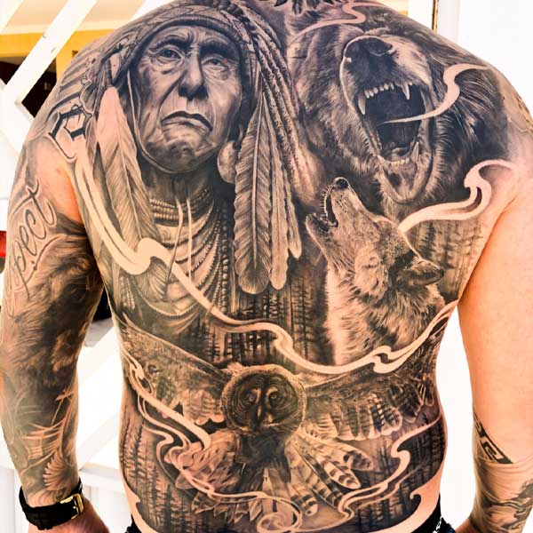 Tattoo thổ dân full lưng