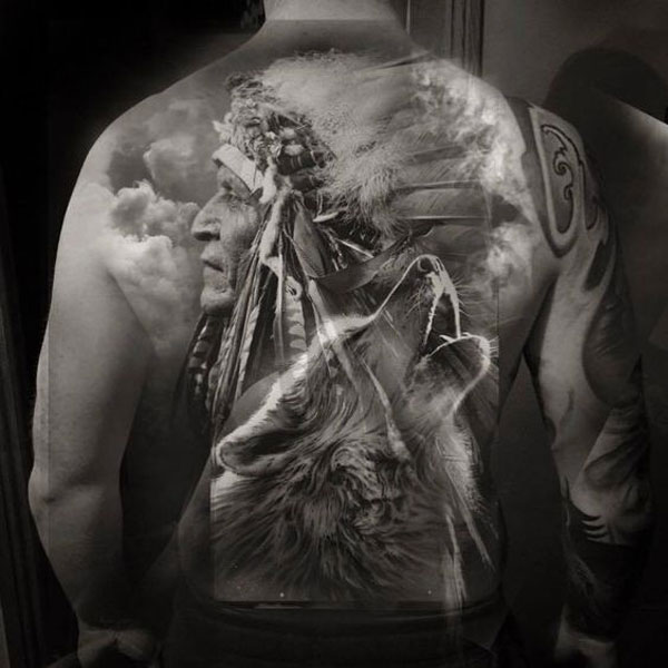 Tattoo thổ dân kín lưng 