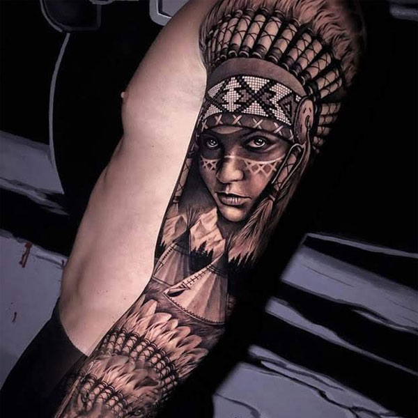 Tattoo thổ dân kín tay