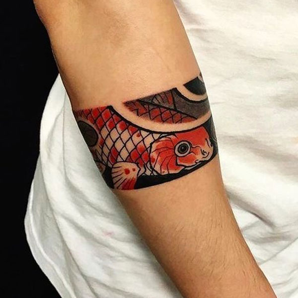 Tattoo vòng tay nhật cổ cá chép đẹp