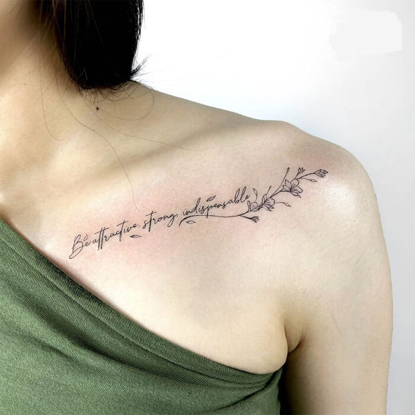 Tattoo xương quai xanh đẹp cho nữ