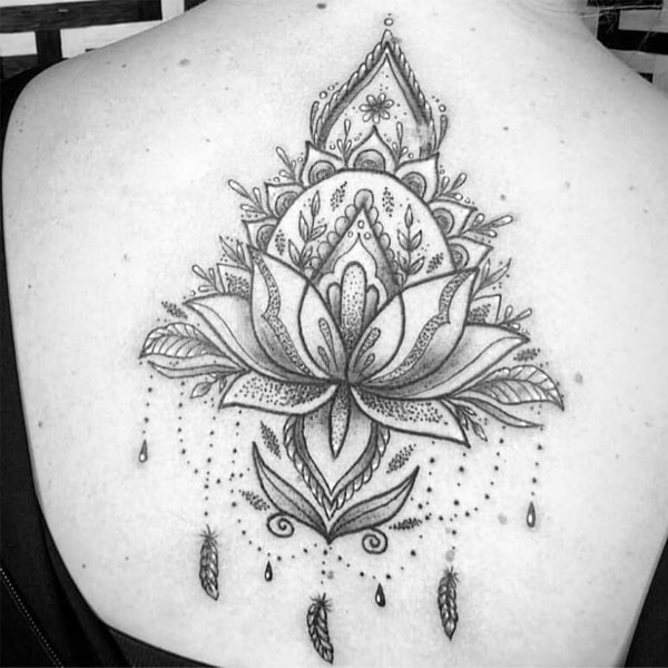 Tattoo khmer hoa sen cực kỳ đẹp