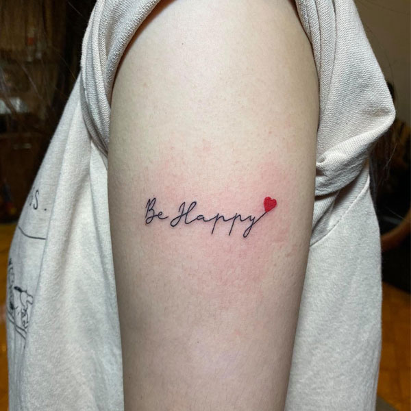 Tattoo chữ tiếng anh ý nghĩa happy
