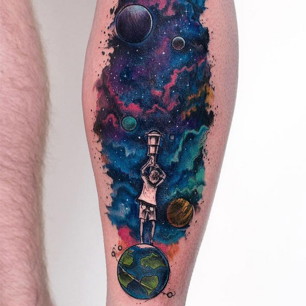 Tattoo galaxy ở chân