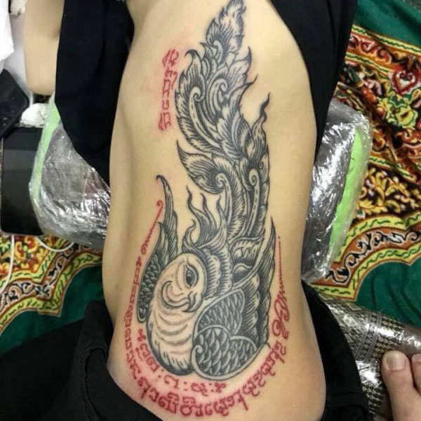Tattoo khmer chim đẹp
