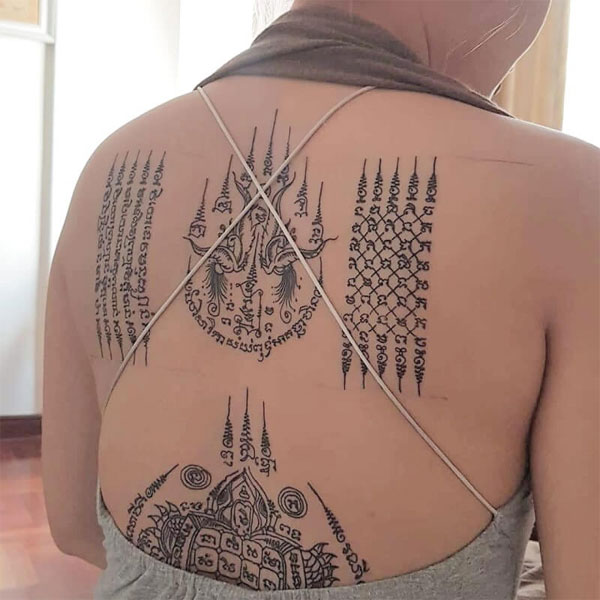 Tattoo khmer ở lưng đẹp