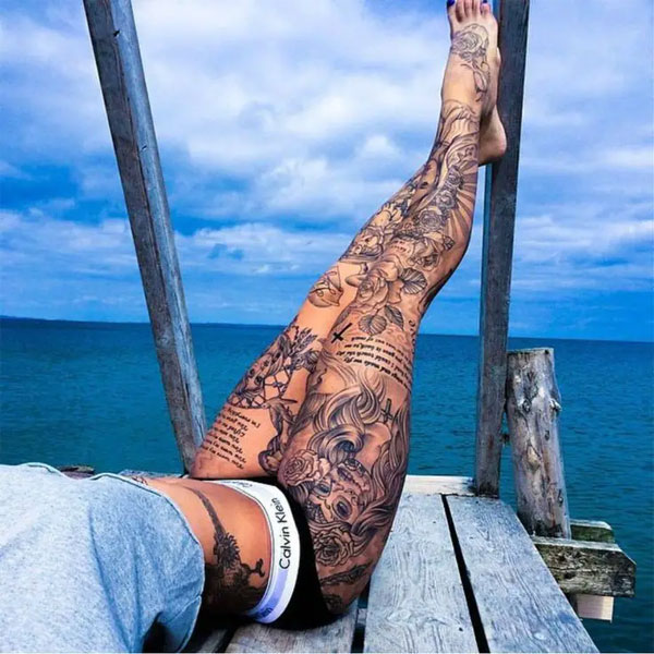 Tattoo kín chân cuốn hút