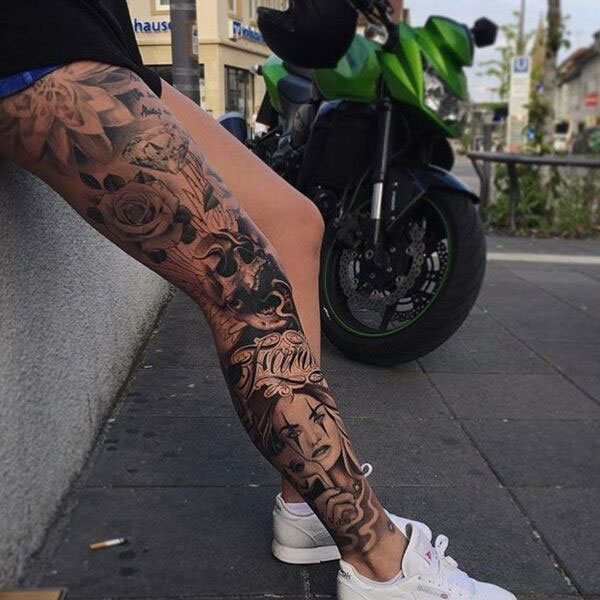 Tattoo kín chân ma nữ