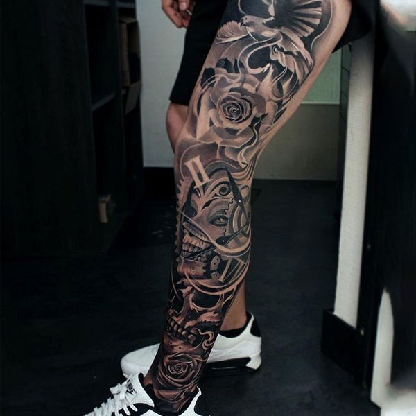 Tattoo kín chân nam đẹp