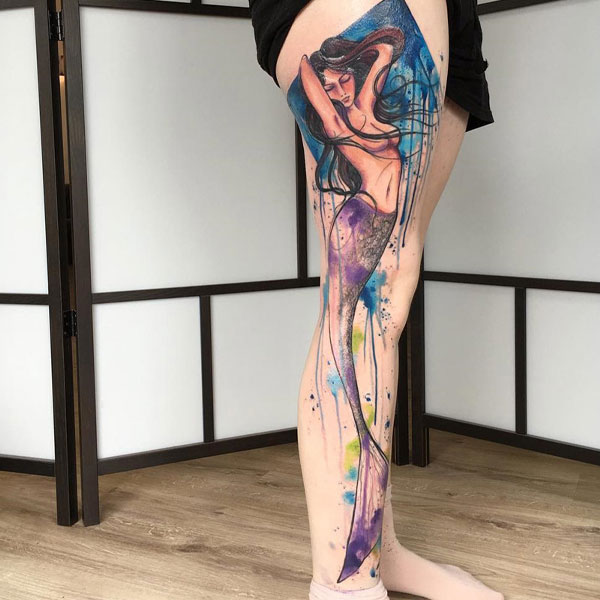 Tattoo kín chân nàng tiên cá