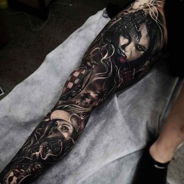 Tattoo kín chân nữ quỷ