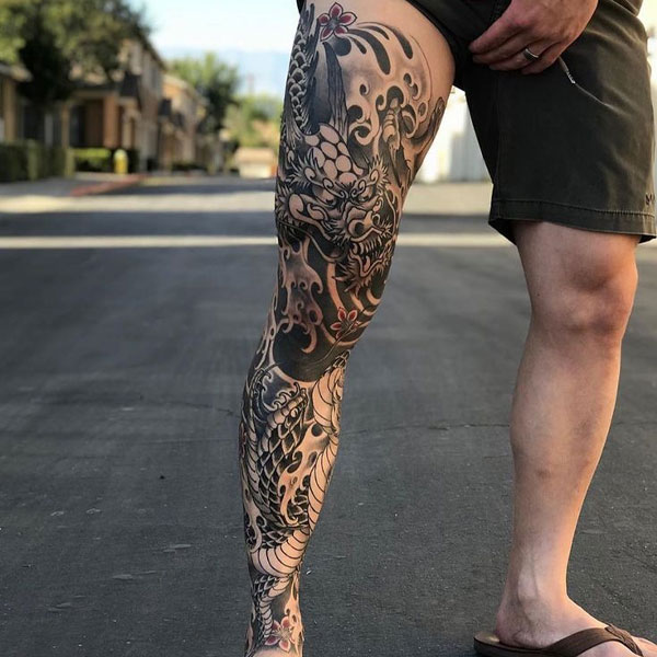 Tattoo kín chân rồng siêu chất