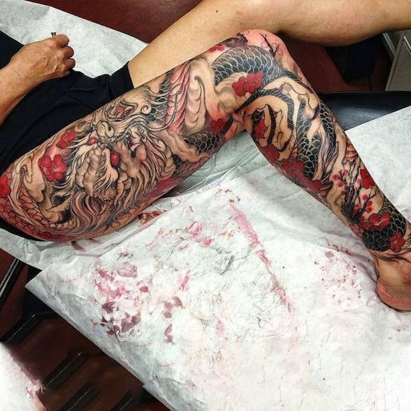 Tattoo kín chân rồng