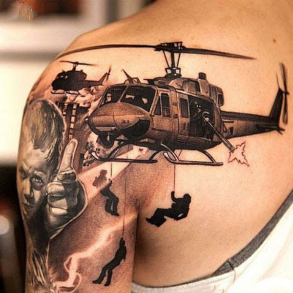 Tattoo máy bay trực thăng