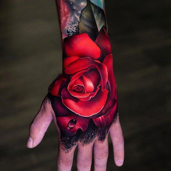 Tattoo mệnh hỏa hoa hồng siêu đẹp