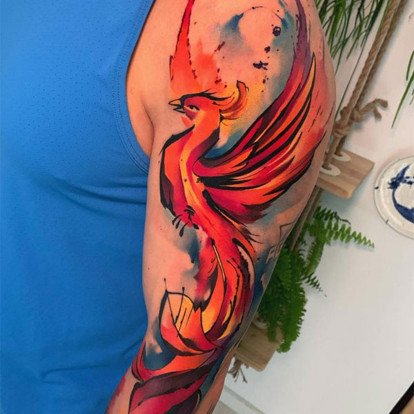 Tattoo mệnh hỏa lửa phương hoàng lửa