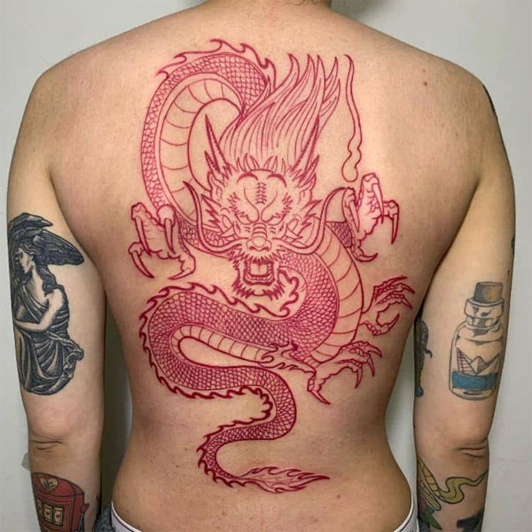 Tattoo mệnh hỏa rồng đỏ đẹp