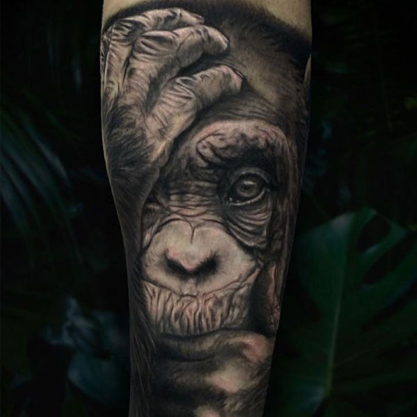 Tattoo mệnh kim con khỉ đẹp