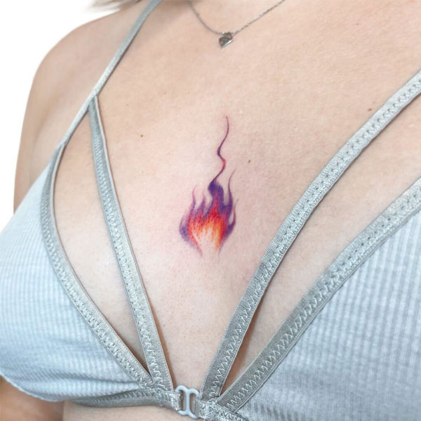 Tattoo ngọn lửa ở ngực