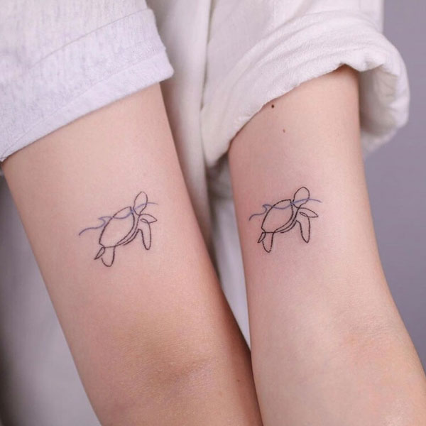 Tattoo tình yêu con rùa