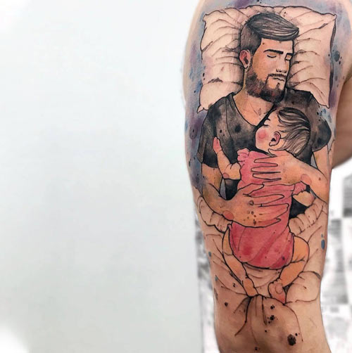 Tattoo cha và con gái đẹp