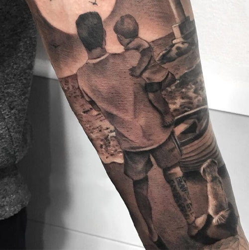 Tattoo cha và con trai ý nghĩa