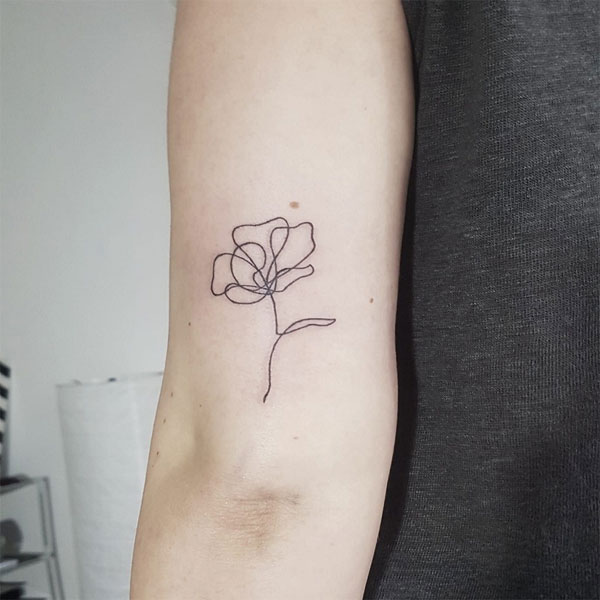 Tattoo 1 nét bông hoa đẹp