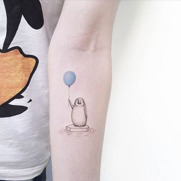 Tattoo 1 nét chim cánh cụt