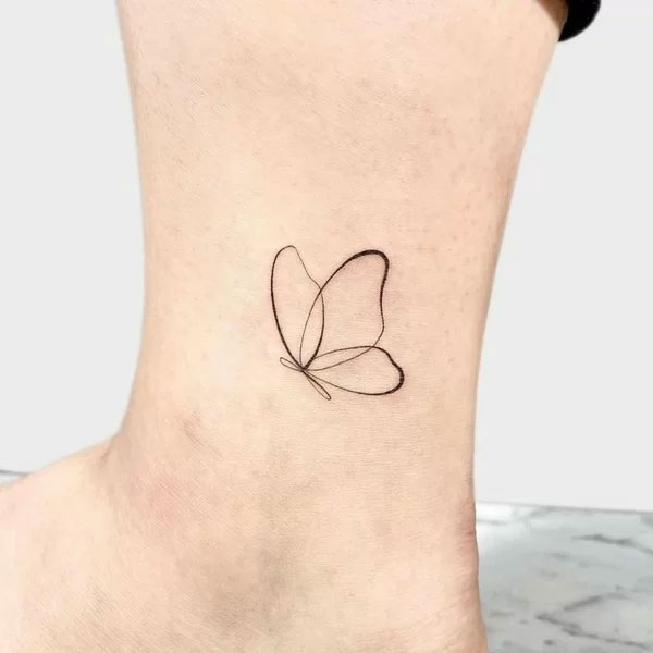 Tattoo 1 nét con bướm