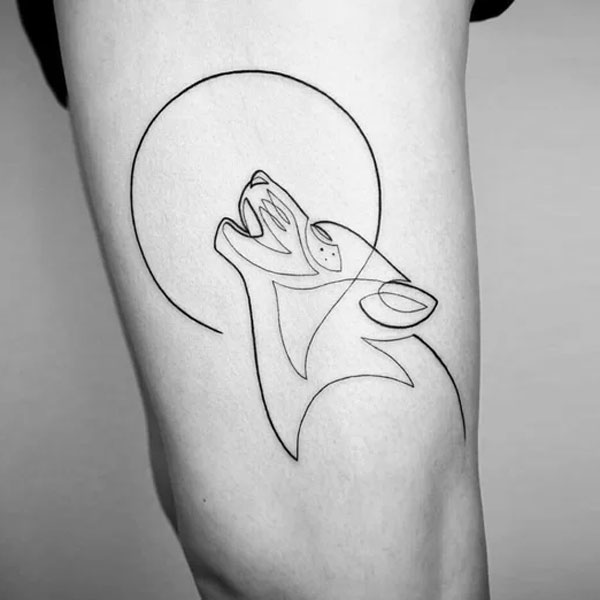 Tattoo 1 nét con sói