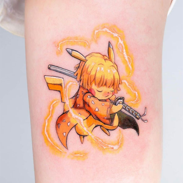 Tattoo anime pikachu